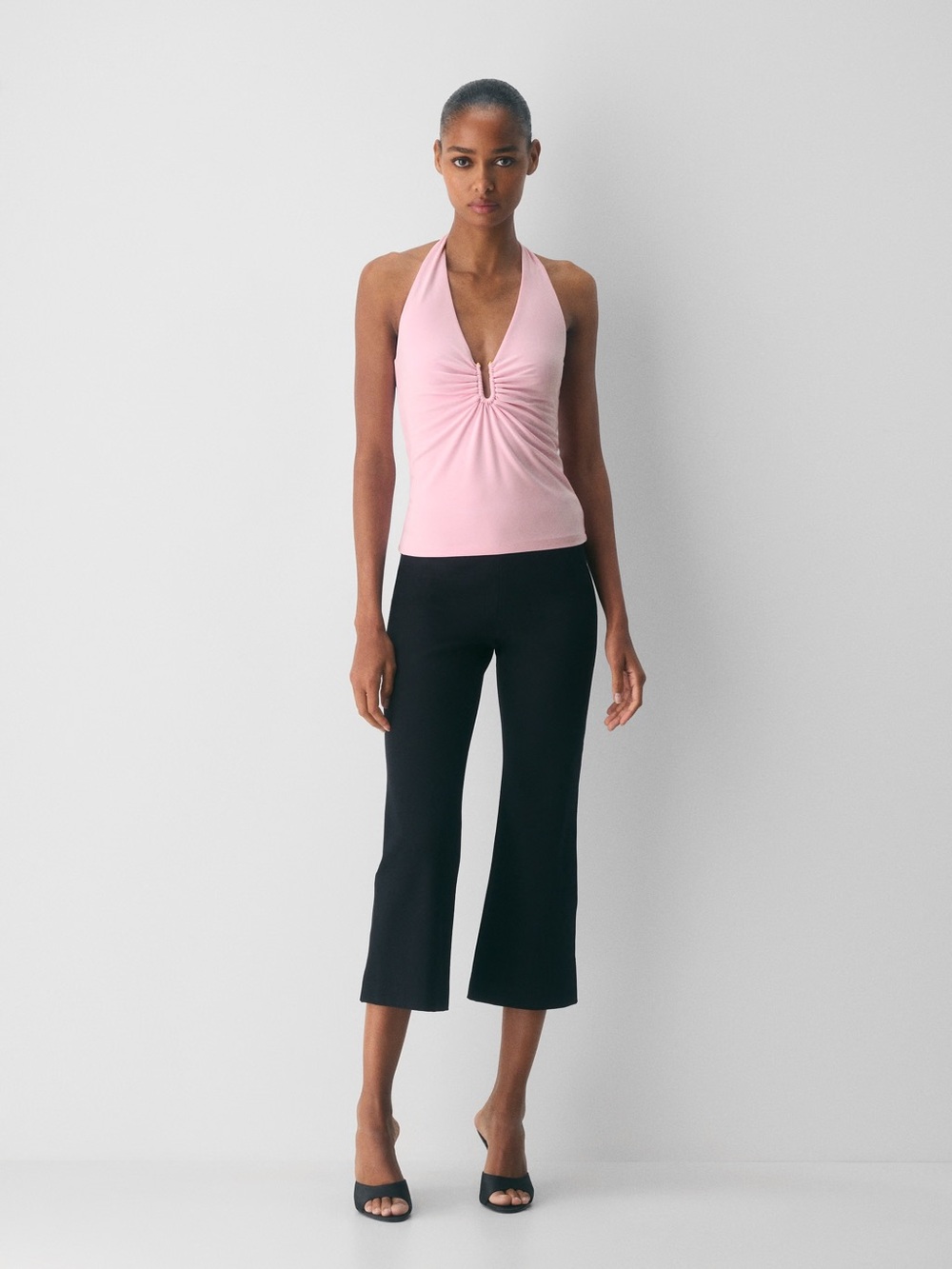 Aritzia Baby Pink Halter Ruched Top - Aritzia Hatchway Halter Top